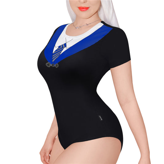 LittleForBig大人用ロンパース【魔法学校 ネクタイ柄】綿パジャマ ボディスーツ 099