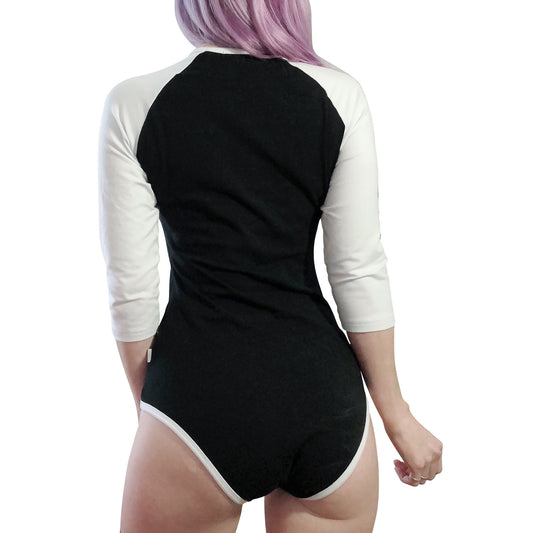 LittleForBig大人用ロンパース 野球風 無地 七分袖 175