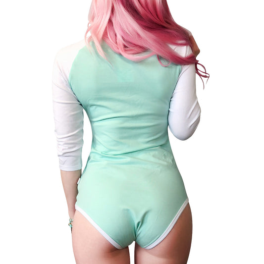 LittleForBig大人用ロンパース 野球風 無地 七分袖 176