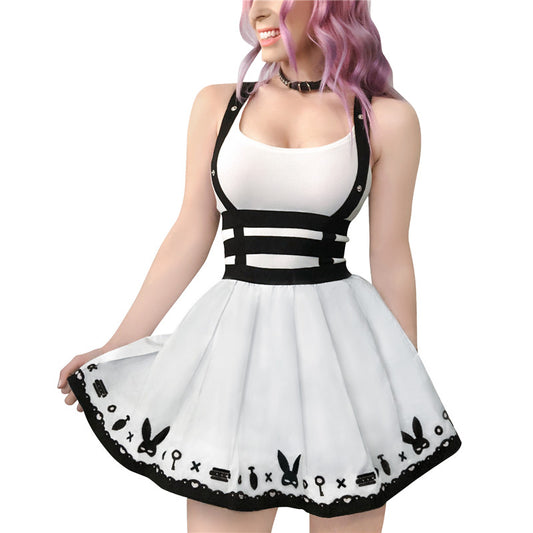 LittleForBig大人用オーバーオール スカート【刺繍 くまちゃん】束縛 302H